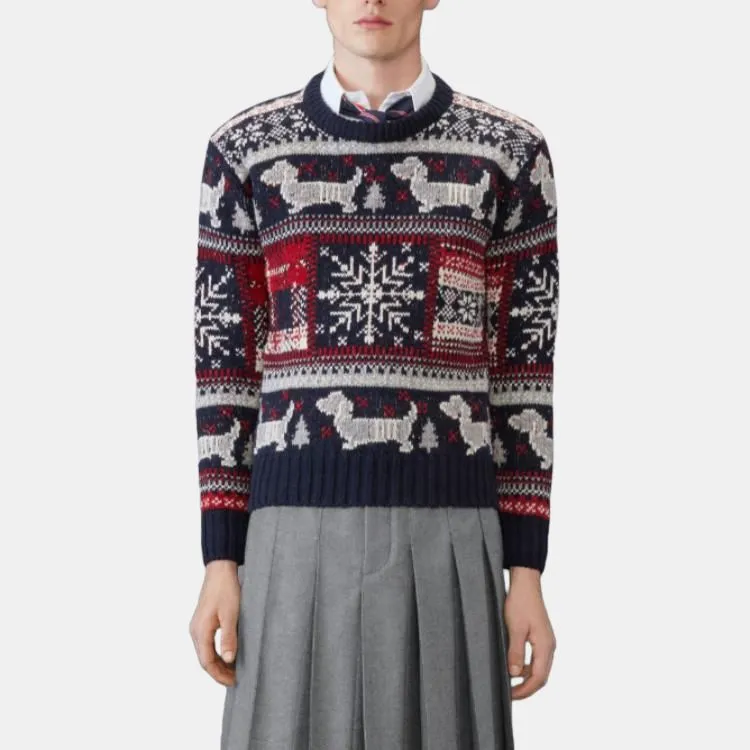 THOM BROWNE Fair Isle Intarsia Jumper-1