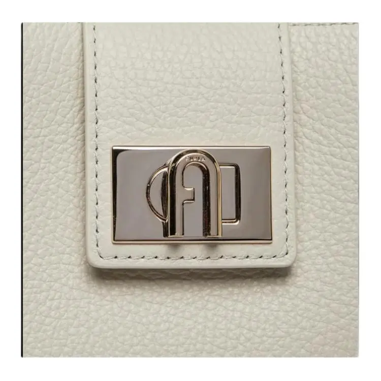 Furla 1927 Collection Textured Calfskin Tote Bag Shopping Bag One Shoulder Handbag Large Size Women's Cotton Candy-3