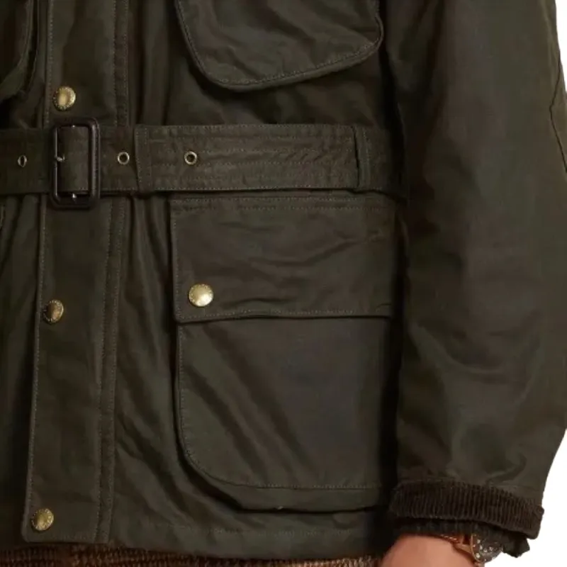Polo Ralph Lauren SS24 Oilcloth Biker Jacket Jackets Coats Men's Army Green-4