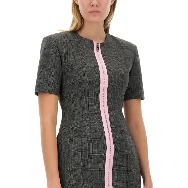 MSGM Short Sleeved Dress Women's Gray-3
