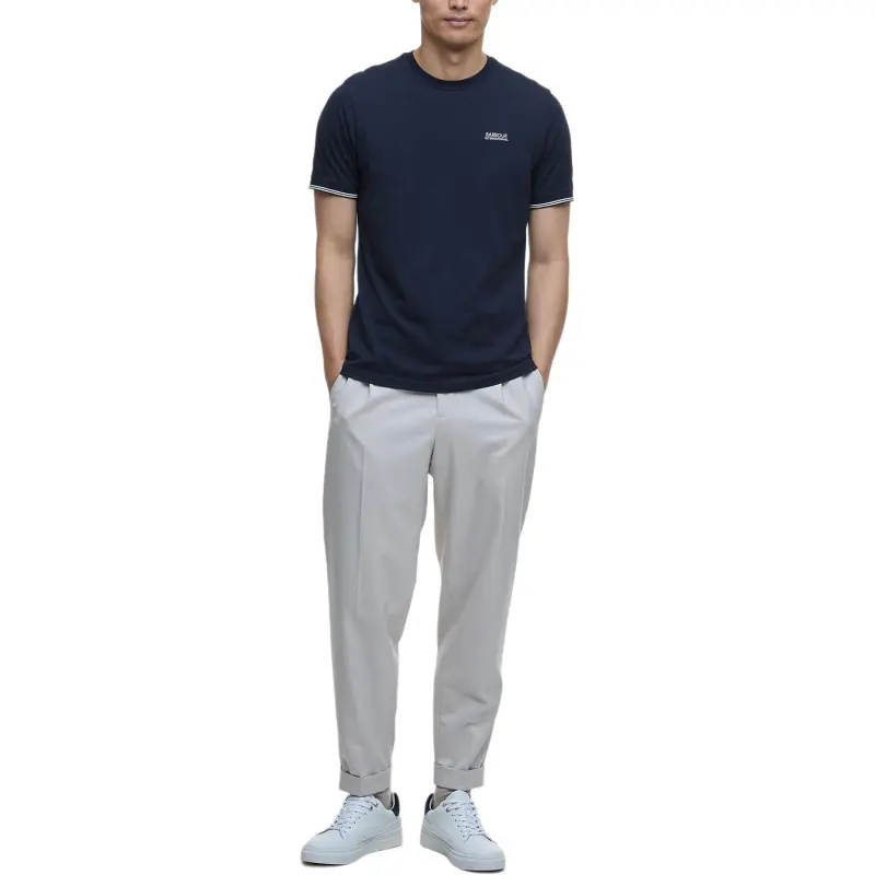 BARBOUR Striped trim T shirt-1