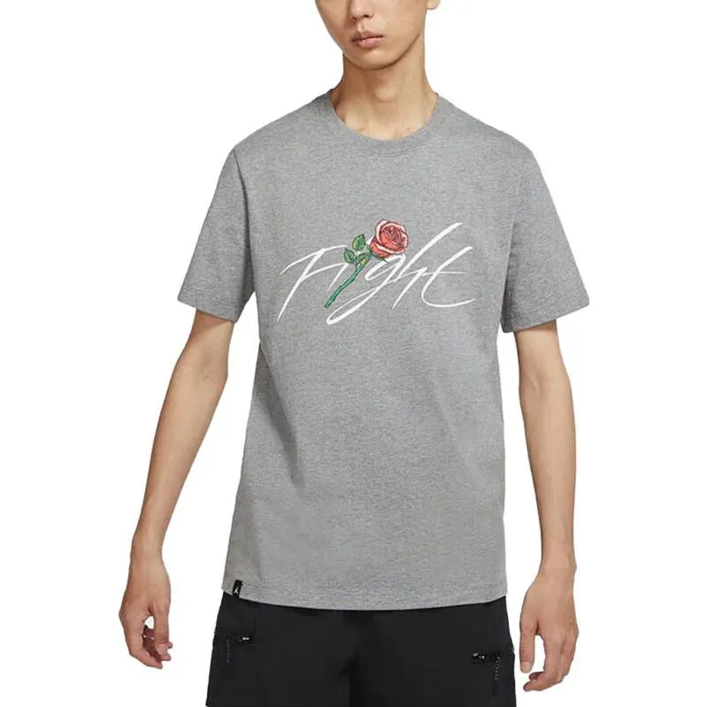 Jordan Drop Shoulder Sleeve T-Shirt Men's Gray-2