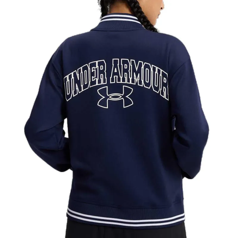 Under Armour Knit Bomber Baseball Jacket Unisex Navy Blue-7