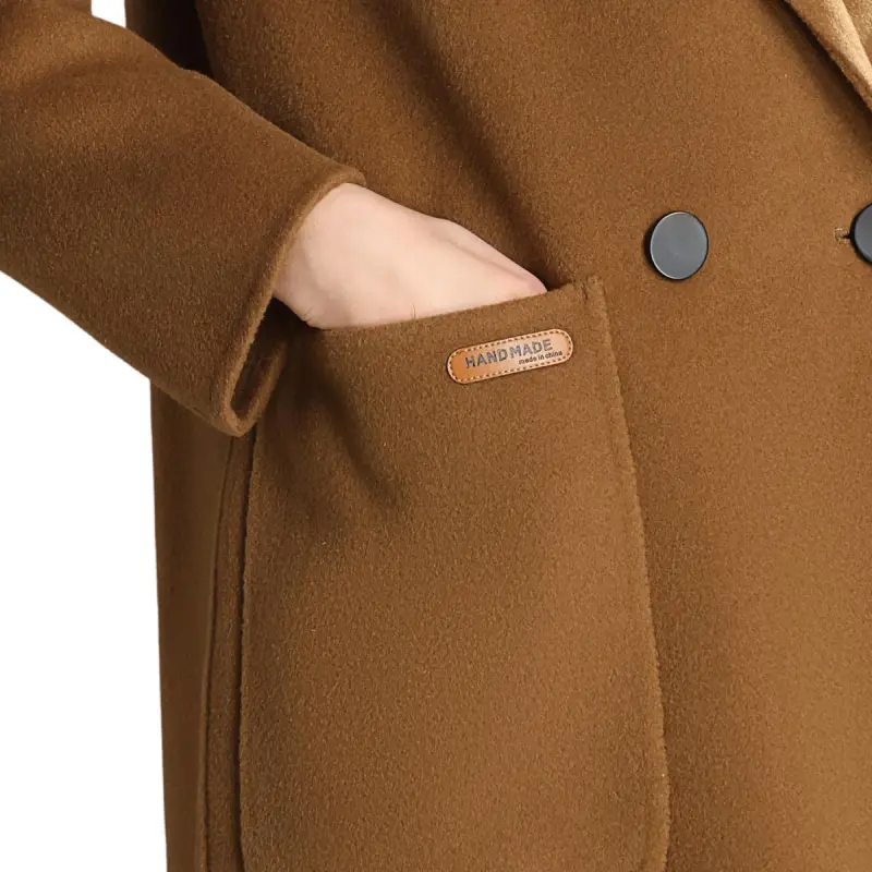 FENHONGMALI Coats Women's Dark Camel-2
