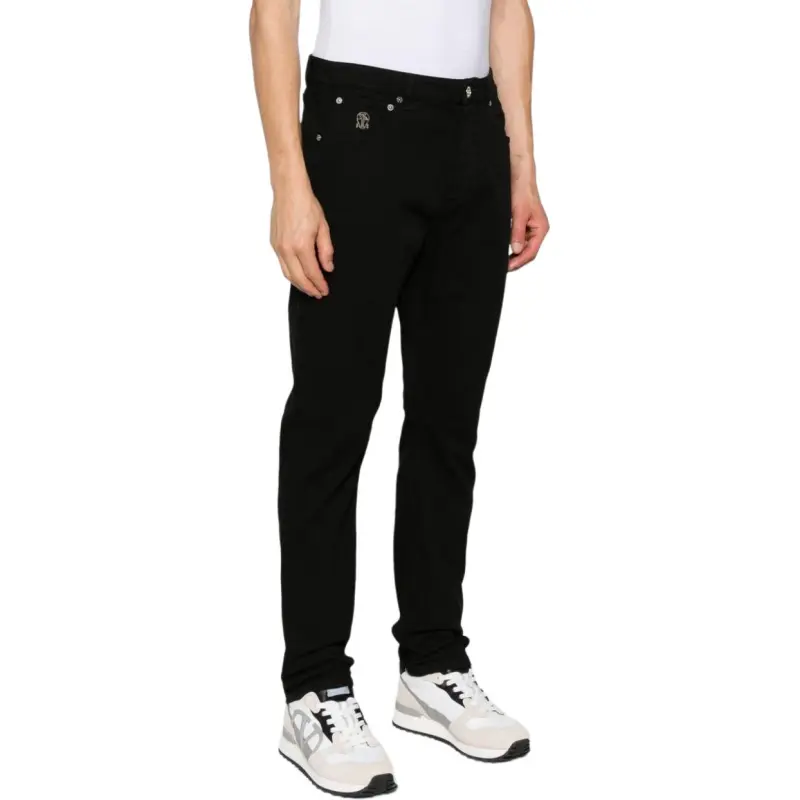Brunello Cucinelli Logo Patch Straight Leg Jeans-5