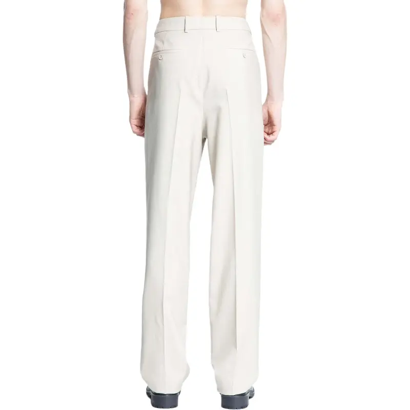 SAINT LAURENT High Waist Straight Leg Pants-3