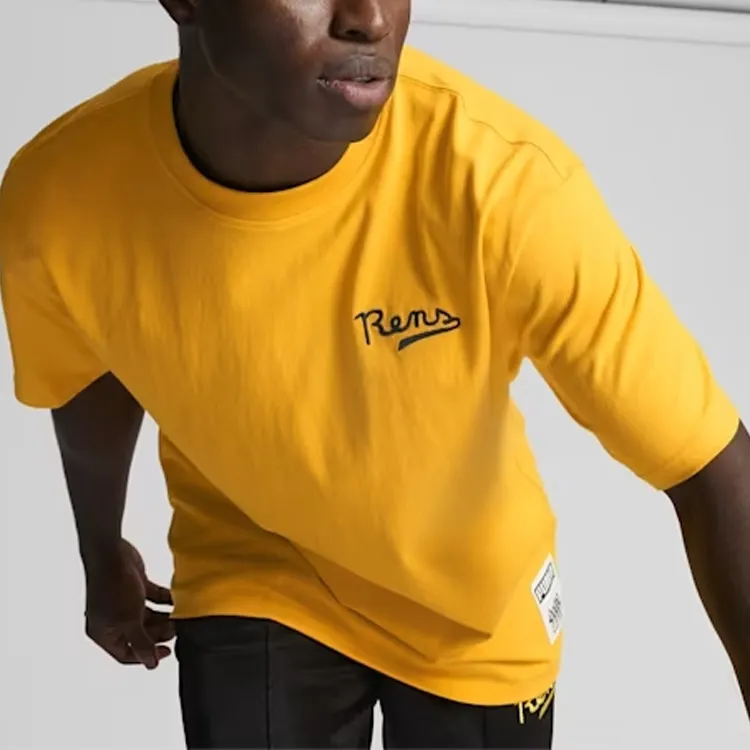 PUMA X Black Fives Rens 100 T-Shirts Men Yellow-3