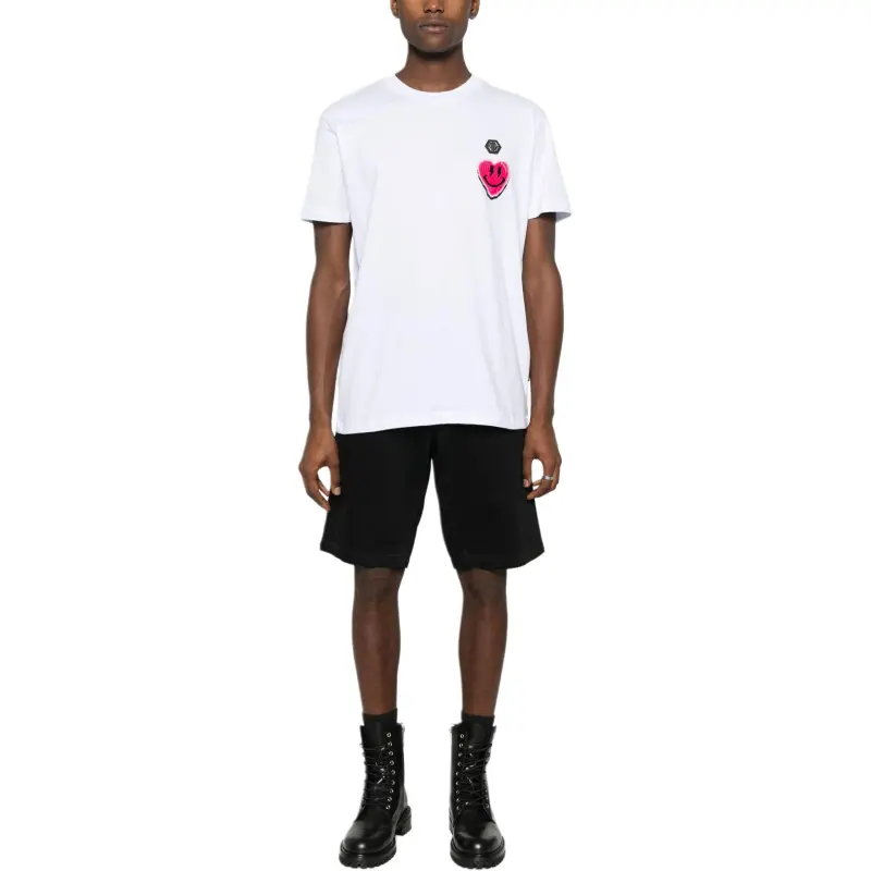 PHILIPP PLEIN Logo Patch Crewneck T Shirt-3