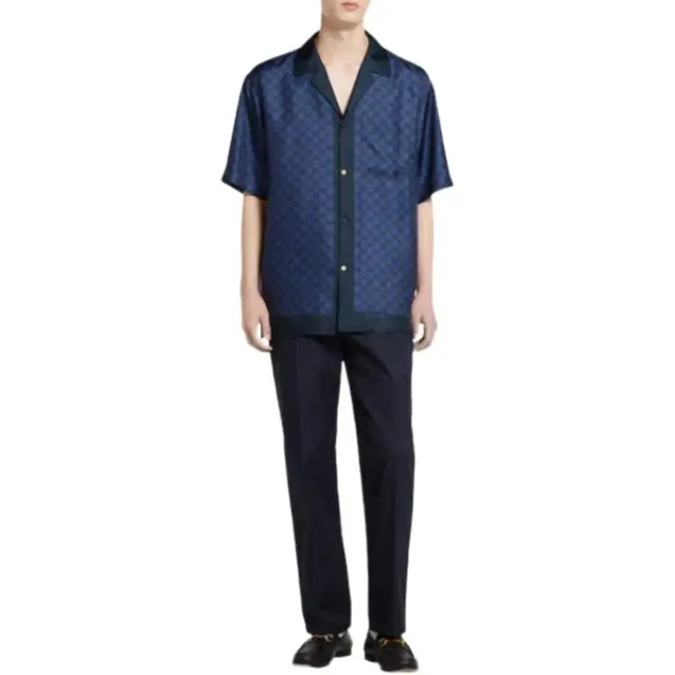 GUCCI FW25 Lido Collection Shirt Men's Blue-2