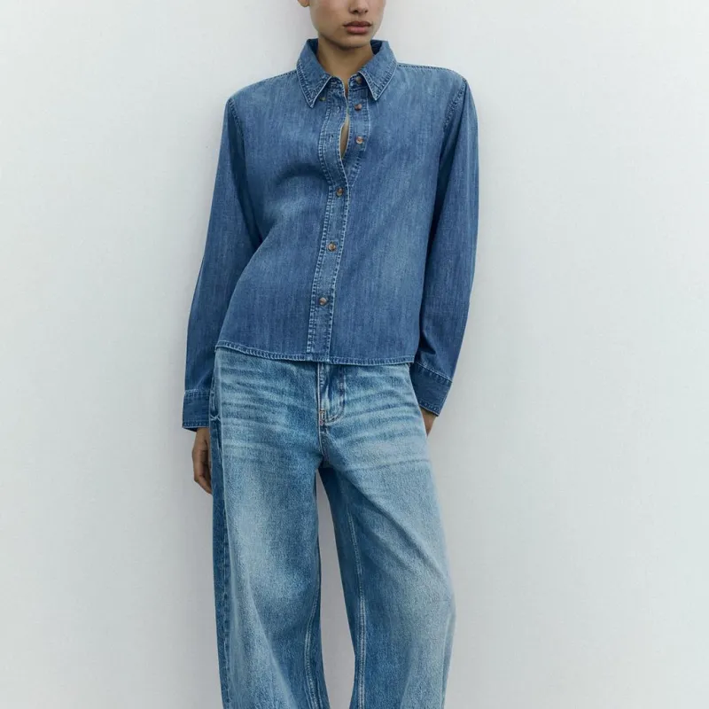 ZARA Trf Shirts Women's Blue-4