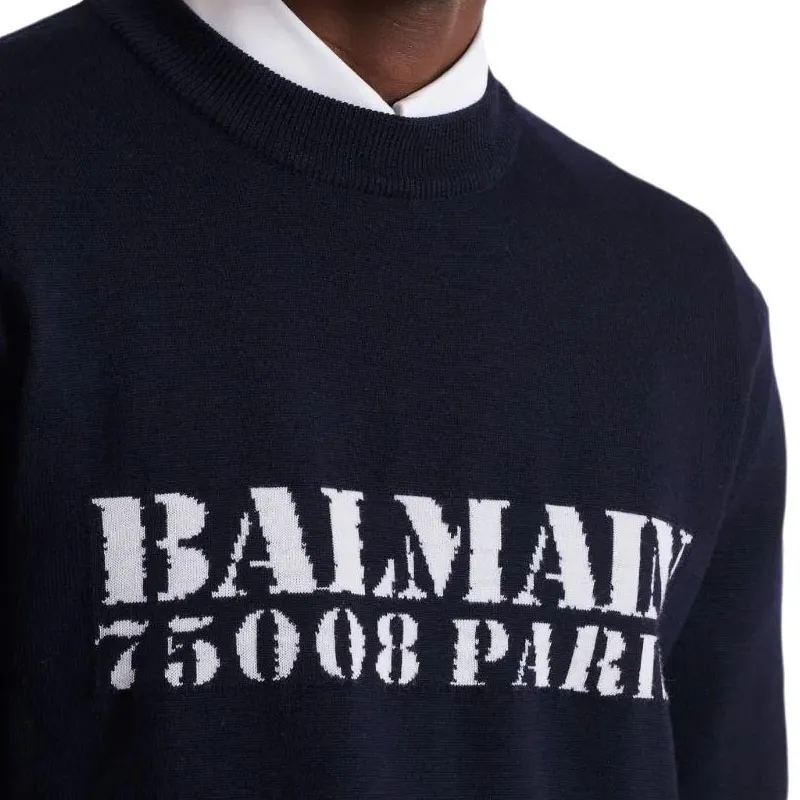 BALMAIN Logo Intarsia knit Jumper-6