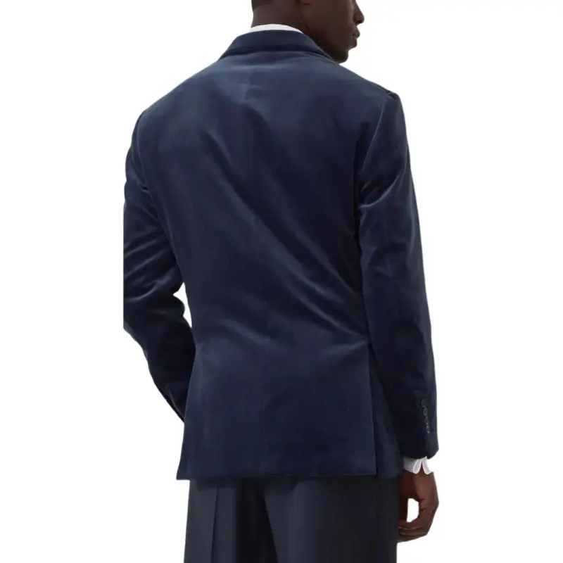 Brunello Cucinelli SS25 Business Suit Coat Men's Midnight Blue-3