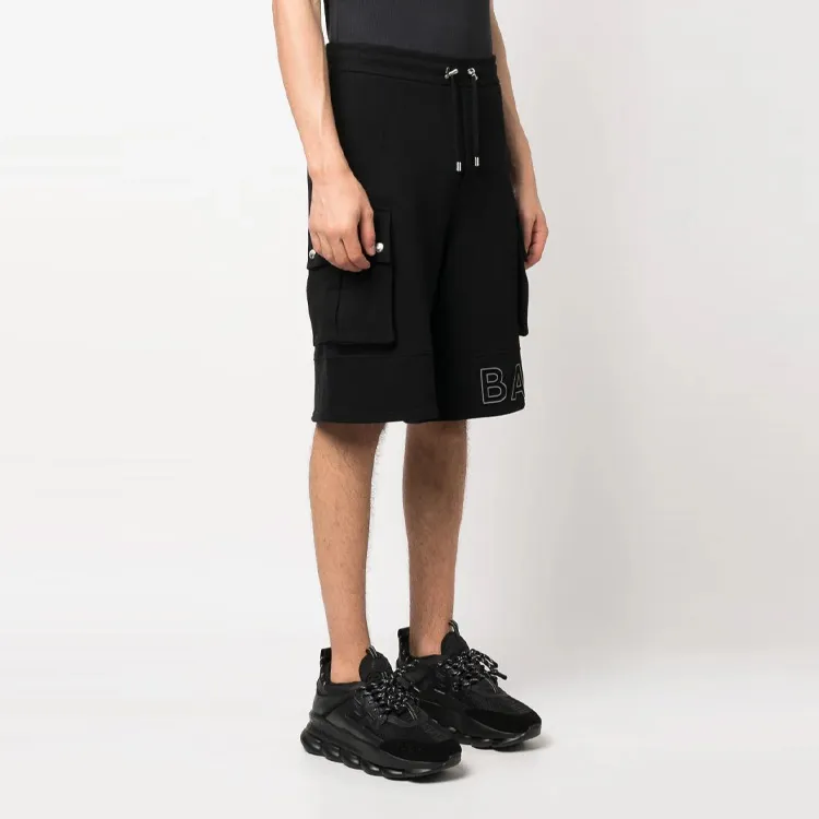 BALMAIN Logo Printed Drawstring Cargo Shorts-3