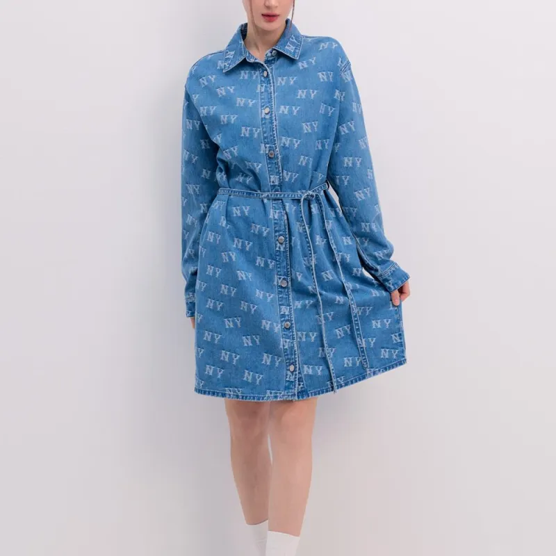MLB Long Sleeved Dresses Women's Blue-4