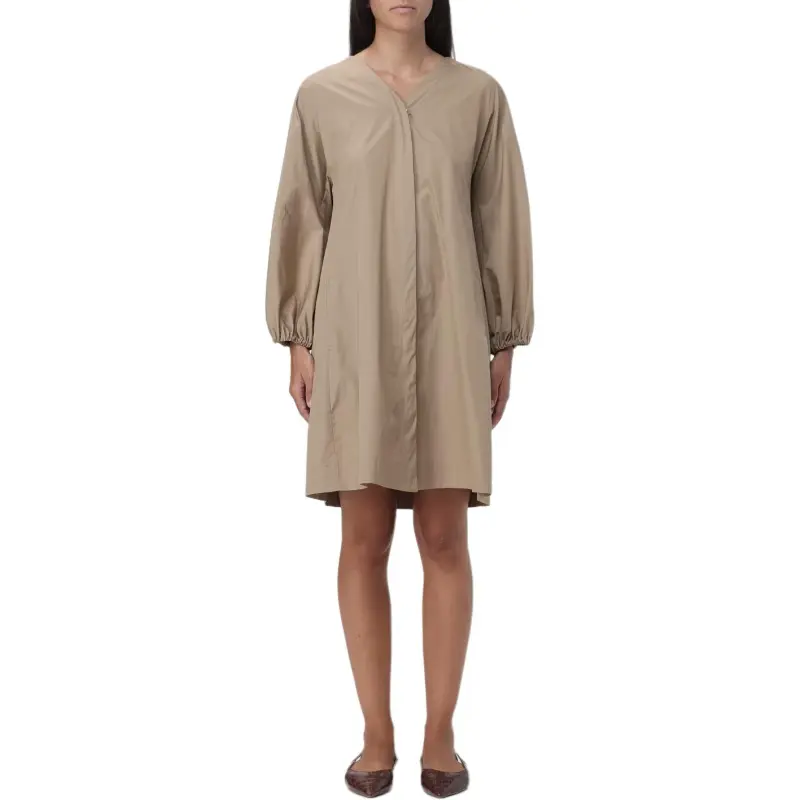 'S MAX MARA Long Sleeved Dress Women's Brown-2