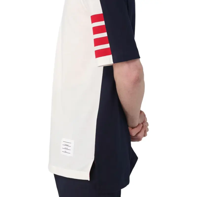 THOM BROWNE Color Blocked Polo Shirt-4