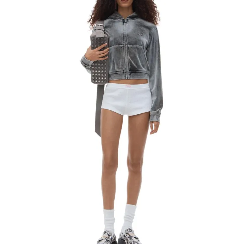 Alexander Wang Shrunken Zip Up Jacket Washed Feather-4