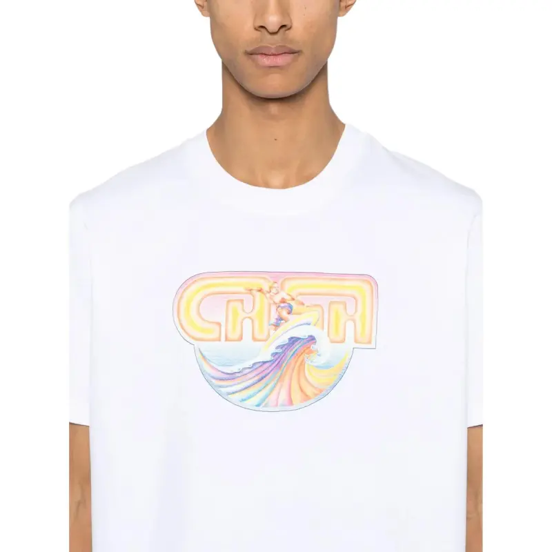 CASABLANCA Logo Printed Crewneck T Shirt-4