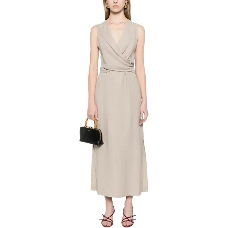 Brunello Cucinelli Wrap effect Midi Dress-2