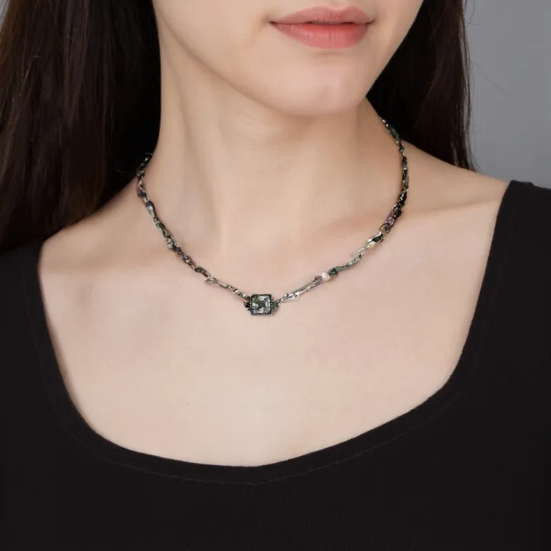GUCCI Sterling Silver, Synthetic Crystal Necklaces Unisex Silver-4