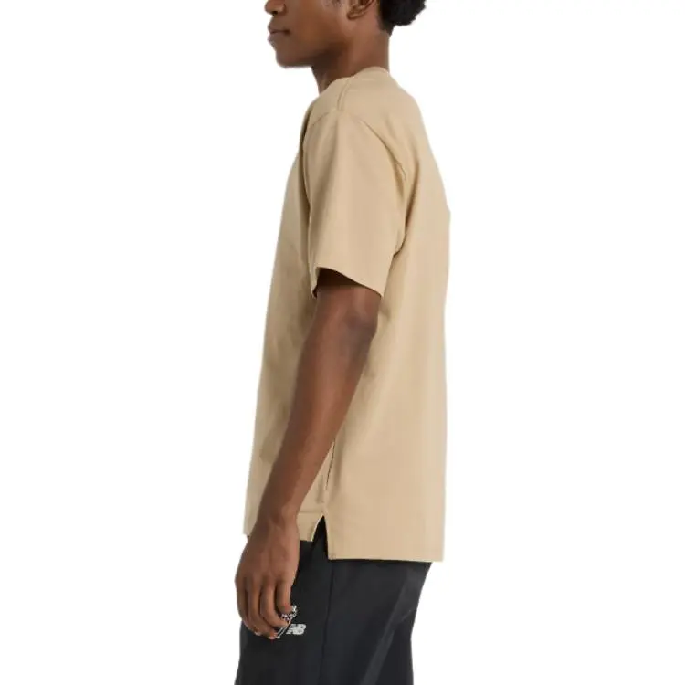 New Balance SS25 Comfortable Crew Neck Short Sleeved Baseball T Shirt Unisex Khaki-3