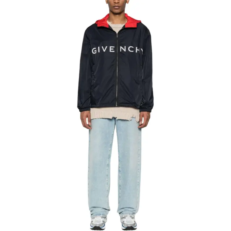 Givenchy Logo Printed Hooded Windbreaker-3