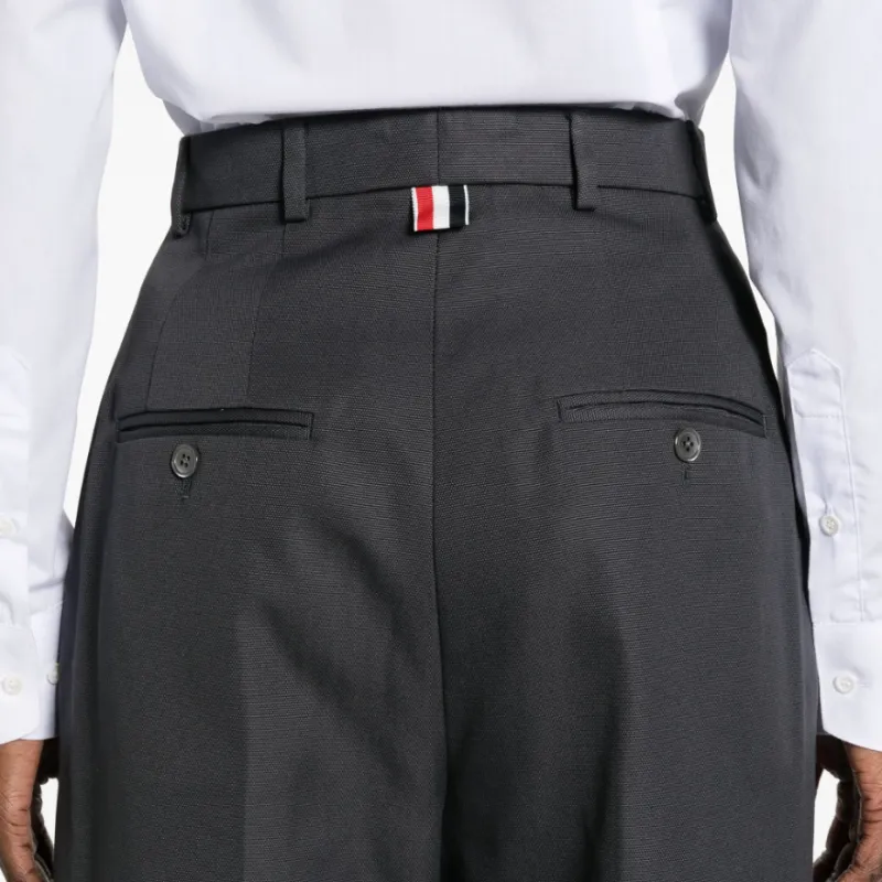 THOM BROWNE High waisted Canvas Trousers-4