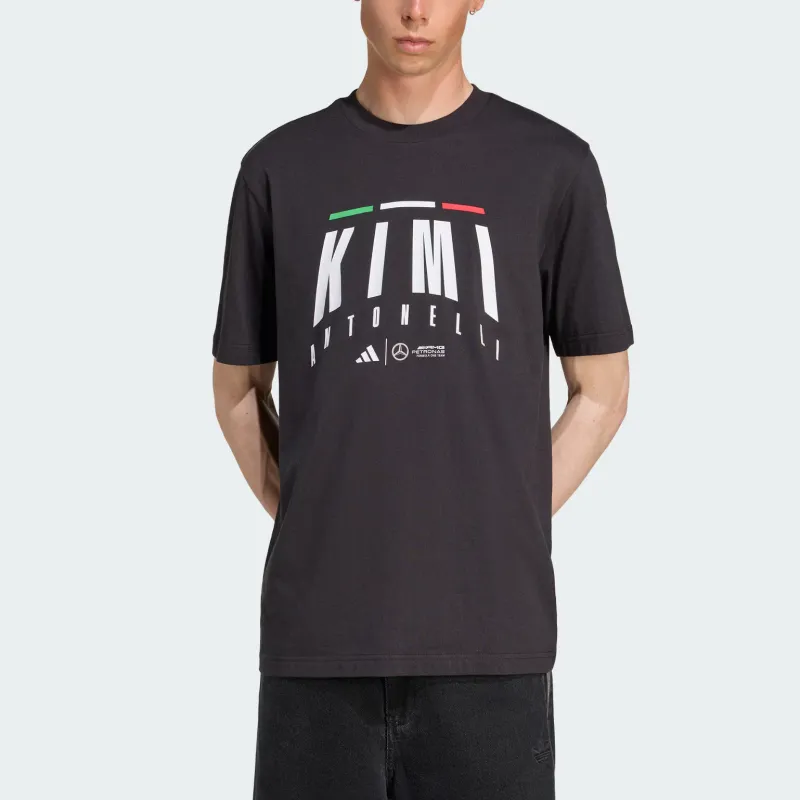 Adidas MERCEDES AMGTEAM SS25 PETRONAS FORMULA ONE KIMI ANTONELLI T Shirt Men's Black-2