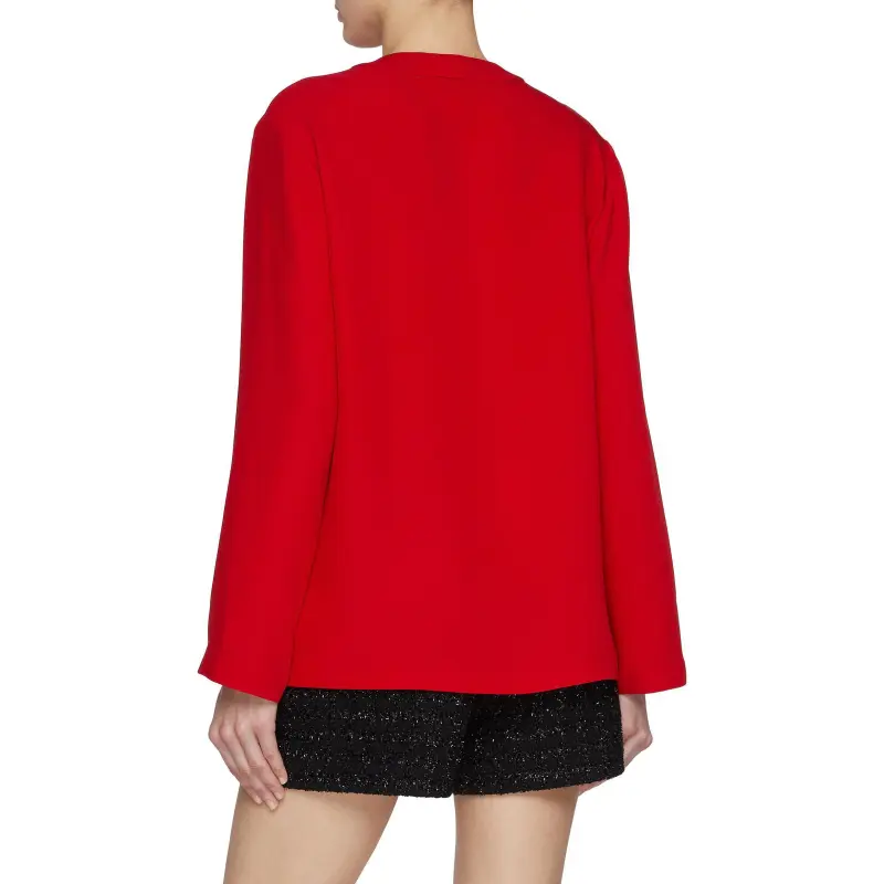 Valentino VLogo Plaque V Neck Blouse-4