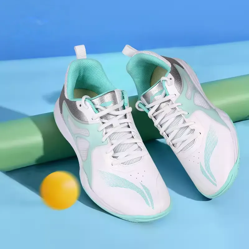 LiNing Cushioned Wear-Resistant Lightweight Low-Top Training Shoes Unisex White Silver-4