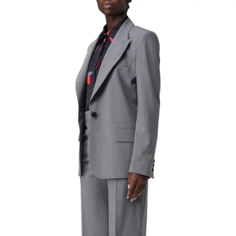 MSGM Logo Patch Single Breasted Blazer-2