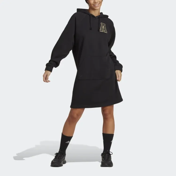 Adidas Long-Sleeved Dresses Women's Black-4