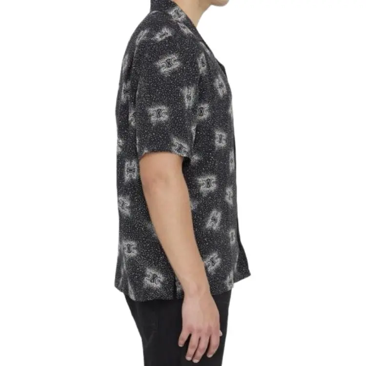 CELINE Hawaiian Shirt In Printed Crepe De Chine-4