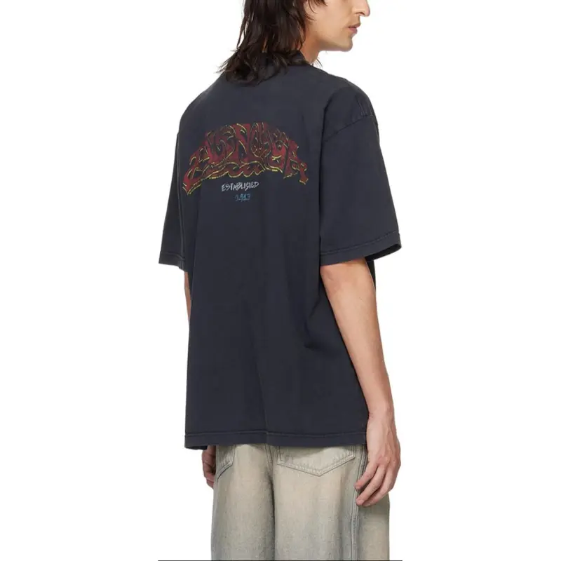 Balenciaga Men's Offshore Oversized T-Shirt Gray-4