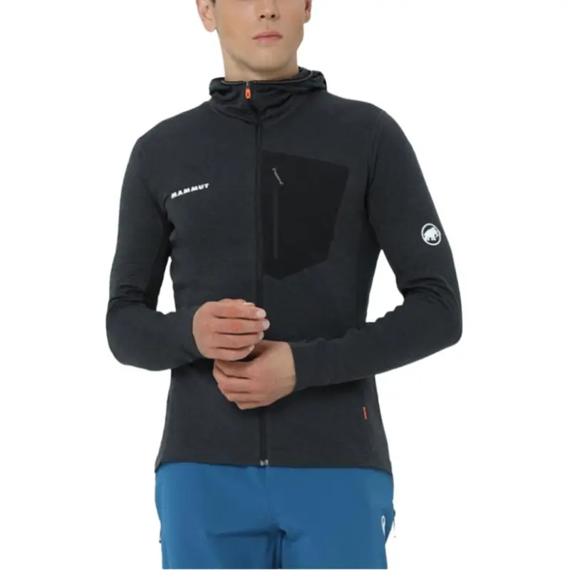 MAMMUT Jacket Unisex Black Gray Color Comes With Necklace-2
