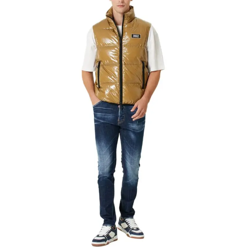 DSQUARED 2 Logo Patch Zipped Padded Gilet-3