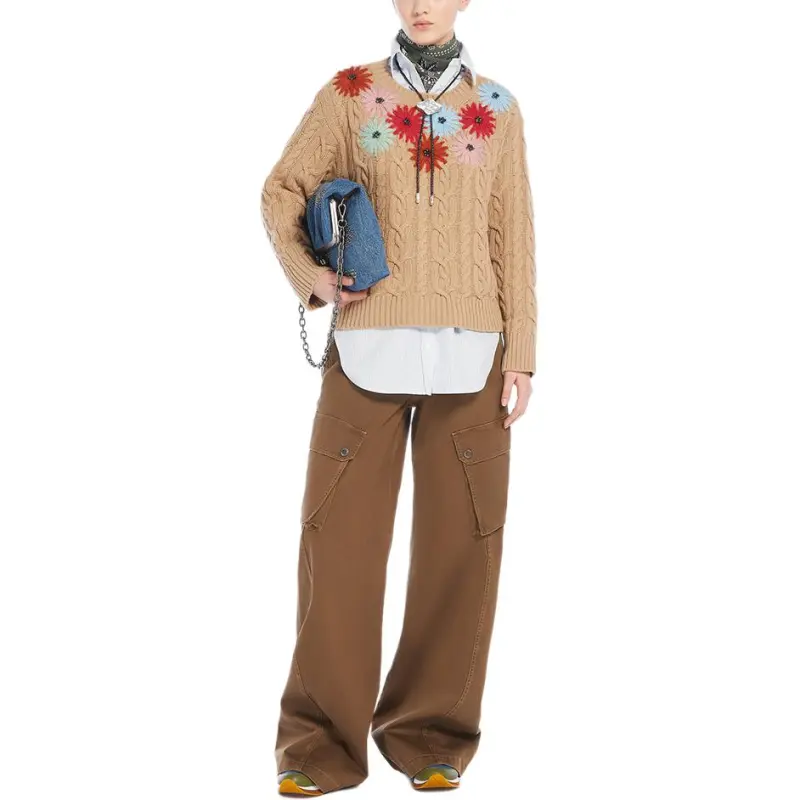 WEEKEND MaxMara Flower Embellished Crewneck Jumper-1