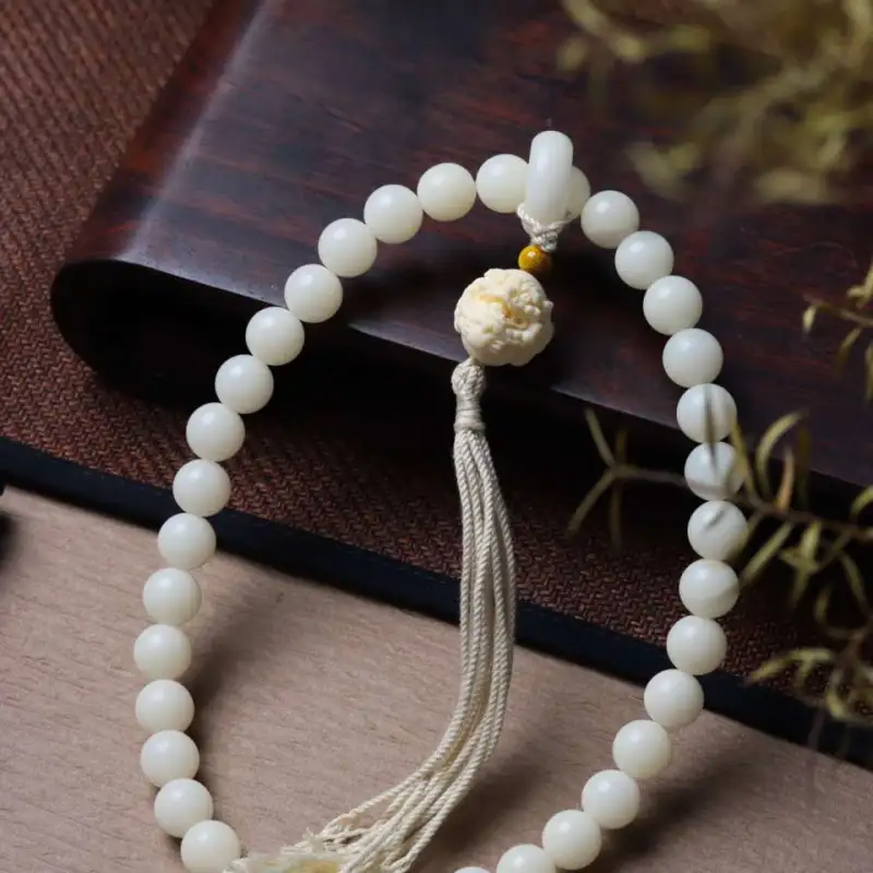 Lordship White Jade Bodhi Bead Chain Unisex-9