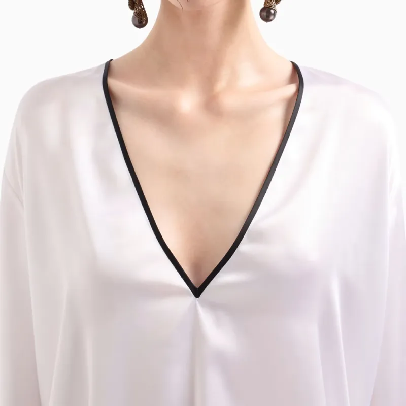 GIORGIO ARMANI Silk Satin Long Shirt-4