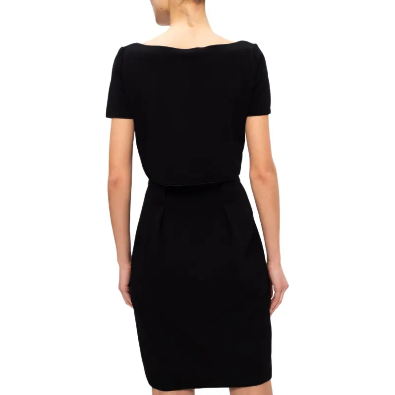 EMPORIO ARMANI SS21 Short Sleeved Dress Women's Black-4