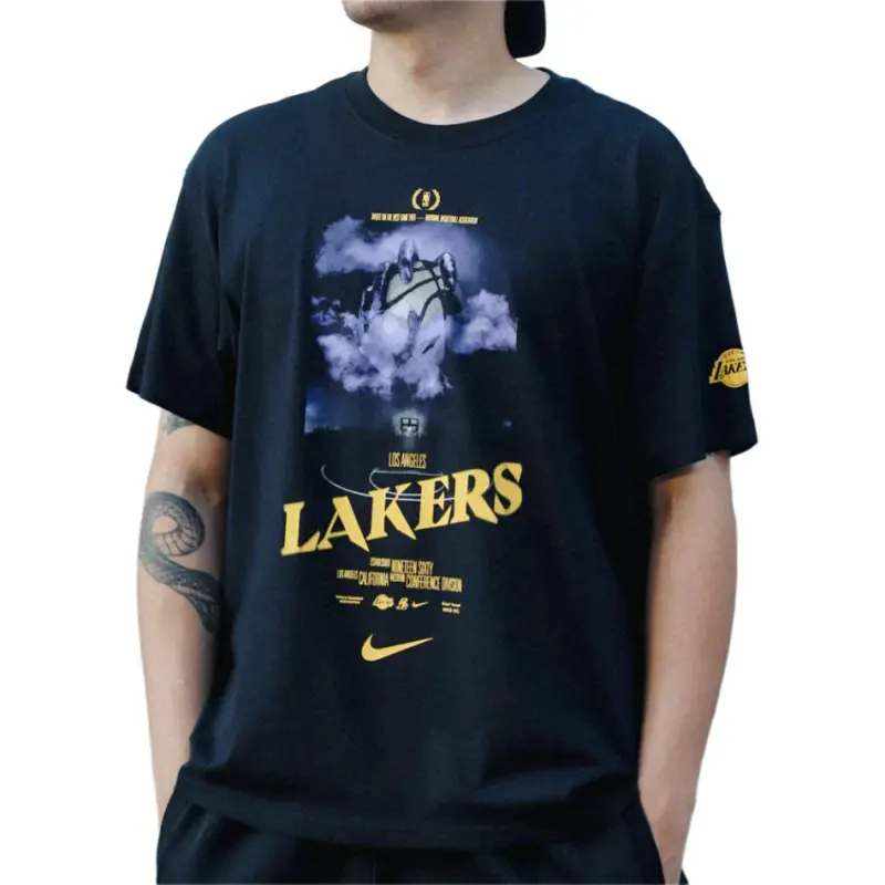 Nike x NBA CourtsideLos Angeles Lakers T-Shirt Men's Black-3