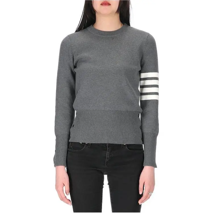 THOM BROWNE 4 Bar Crewneck Knit Jumper-4