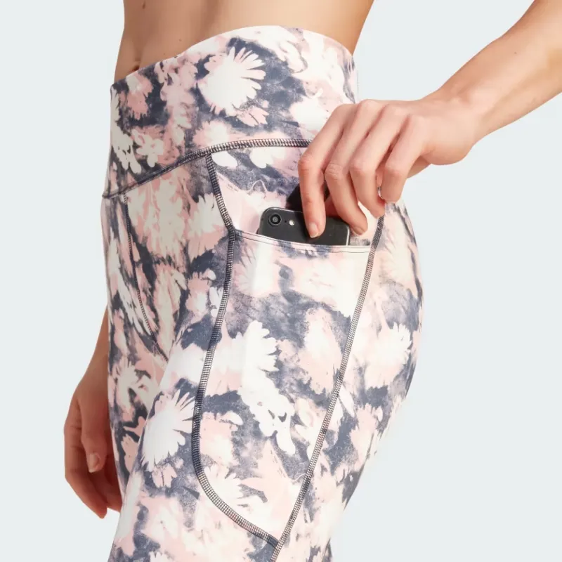 Adidas DAILYRUN PRINTED 7/8 LEGGINGS Athletic Trousers Women's Pink-5