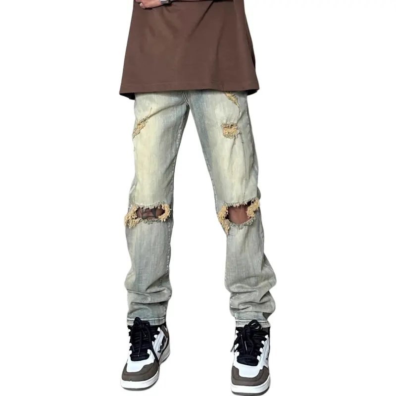 DUATOGE Jeans Men Yellow Mud -2