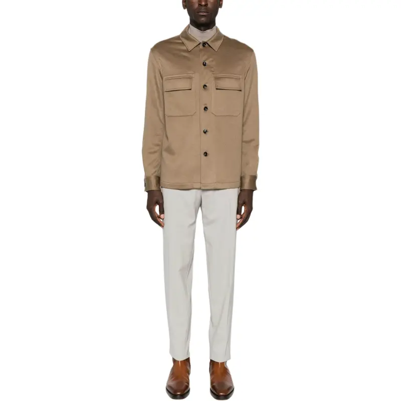 Ermenegildo Zegna Long Sleeved Buttoned Overshirt-1
