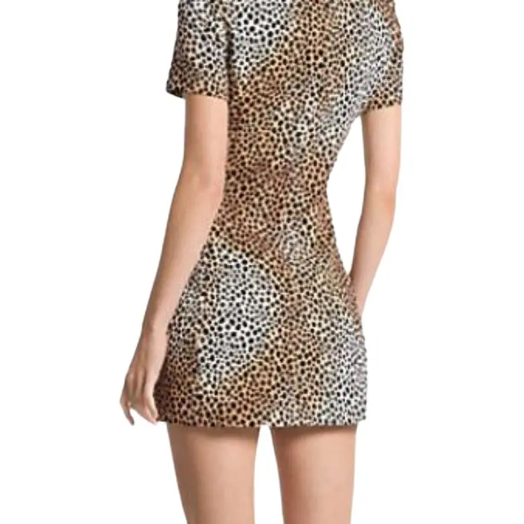 MICHAEL KORS Cheetah Print Stretch Crepe Shift Dress-3