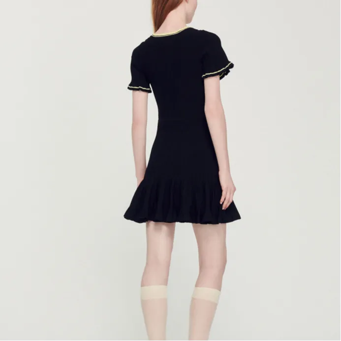 Sandro Short Sleeved Dresses Women's Black-5