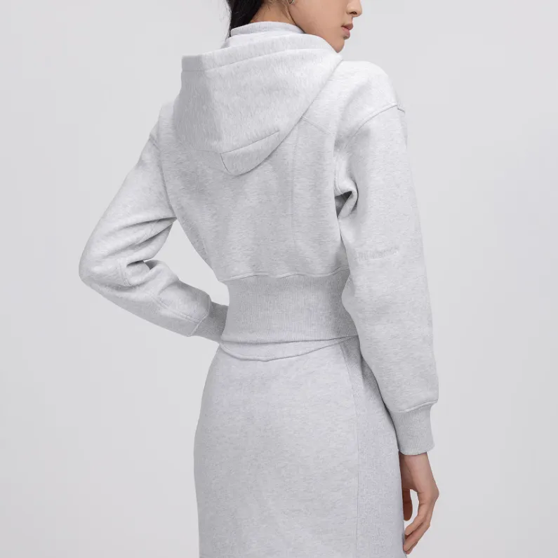 Lululemon Plush Fleece Jackets & Coats Women's Light Gray With A Hint Of Mixed Colors-2