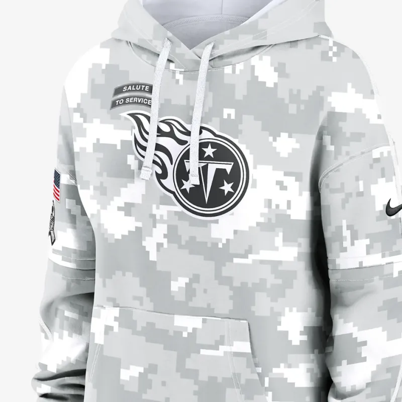 Nike Tennessee Titans Salute To Service Primary Edge Club Women's Nike Nfl Pullover Hoodie-3