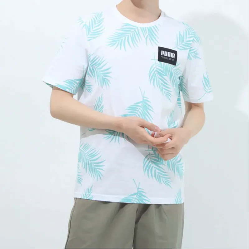 PUMA T Shirts Men Light Blue-5